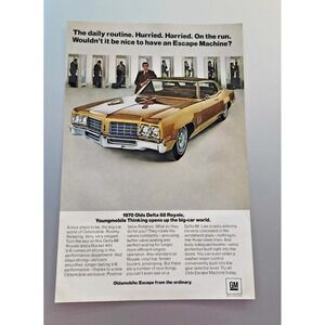 1970 Oldsmobile Delta 88 Royale Gold Vintage Print Ad - Daily Routine 10x7
